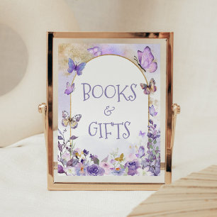 Póster Libros y regalos de mariposas florales encantados