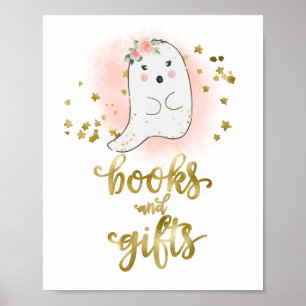 Póster Libros y Regalos Letrero de Fiesta de Bebé Floral 