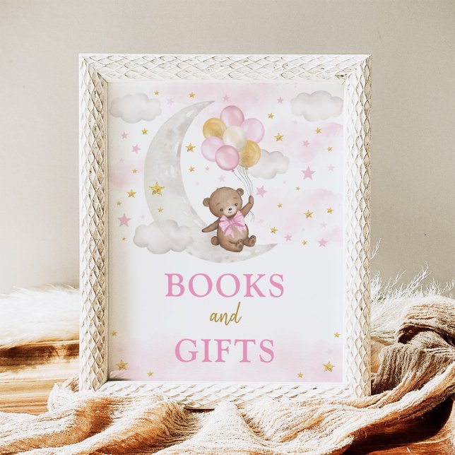 Póster Libros y regalos Moon Teddy Oso Globos de Oro Rosa (Subido por el creador)