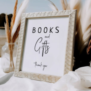 Póster Libros y regalos neutros sencillos y modernos de B