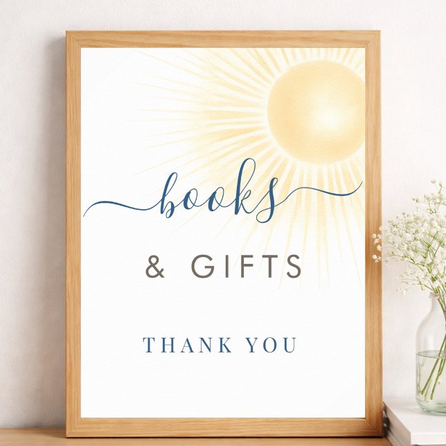 Póster Libros y regalos para baby shower con tema de sol, (Subido por el creador)