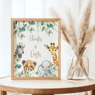 Póster Libros y regalos para baby shower de Little Wild O