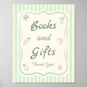 Póster Libros y regalos para baby shower de mercado de ag