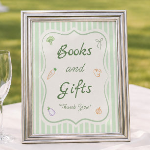 Póster Libros y regalos para baby shower de mercado de ag