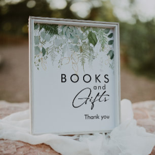 Póster Libros y regalos para baby shower de Modern Greene