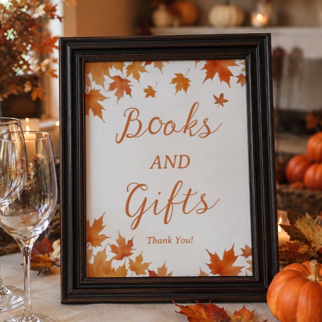 Póster Libros y regalos para baby shower de otoño (Subido por el creador)