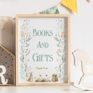 Póster Libros y regalos para baby shower Un nuevo capítul