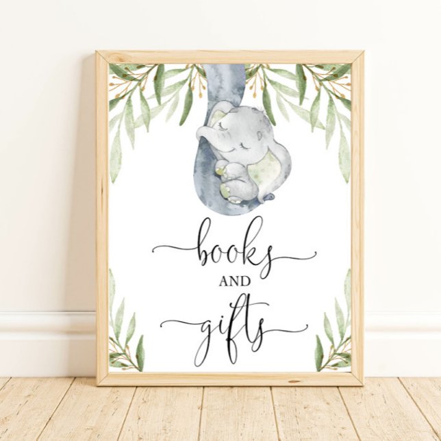 Póster Libros y regalos verde elefante bebé signo de duch (Subido por el creador)