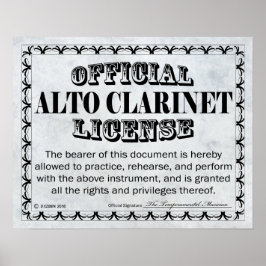 Póster Licencia Alto Clarinet