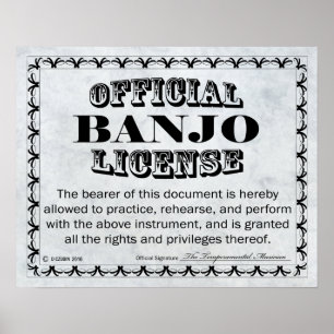 Póster Licencia Banjo