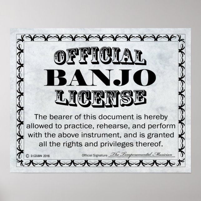 Póster Licencia Banjo (Frente)