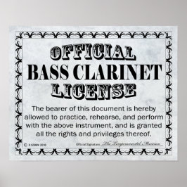 Póster Licencia Bass Clarinet
