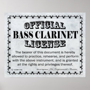 Póster Licencia Bass Clarinet