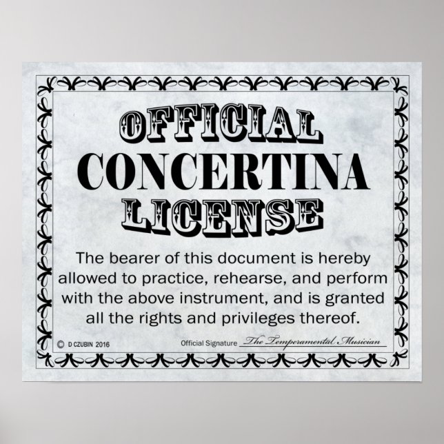 Póster Licencia Concertina (Frente)