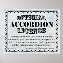 Póster Licencia de acordeón