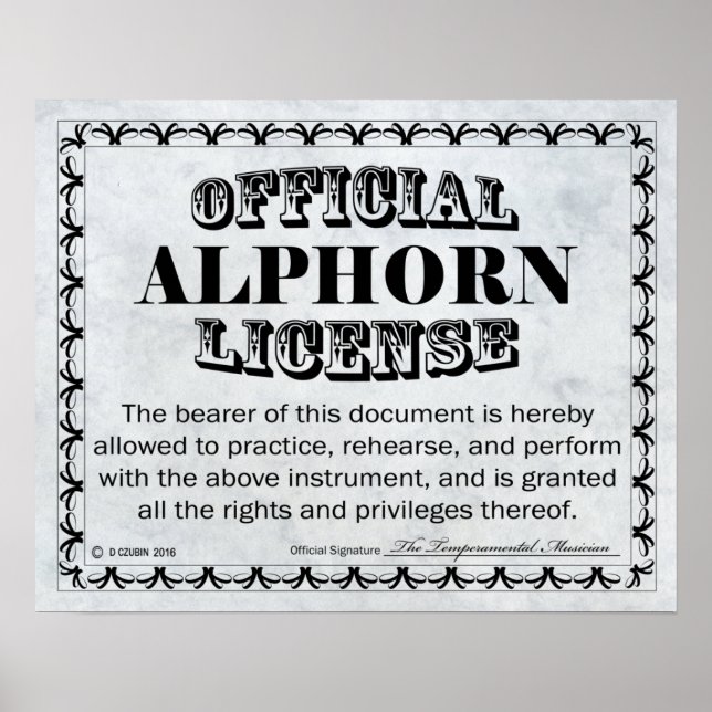 Póster Licencia de Alphorn (Frente)