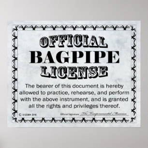 Póster Licencia de Bagpipe