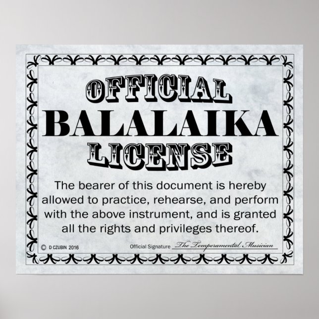 Póster Licencia de Balalaika (Frente)