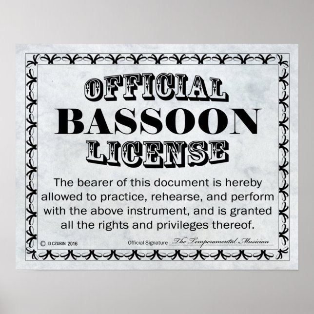 Póster Licencia de Bassoon (Frente)