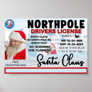 Póster Licencia de conducir de Santa Claus