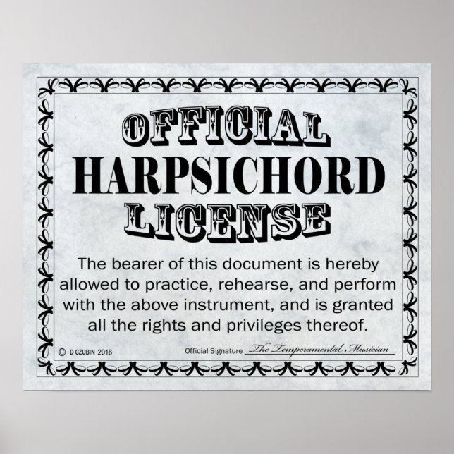 Póster Licencia de Harpsichord (Frente)