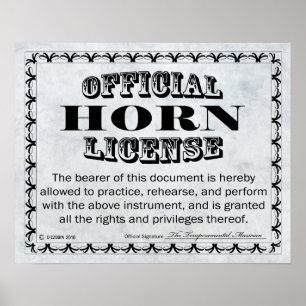 Póster Licencia de Horn