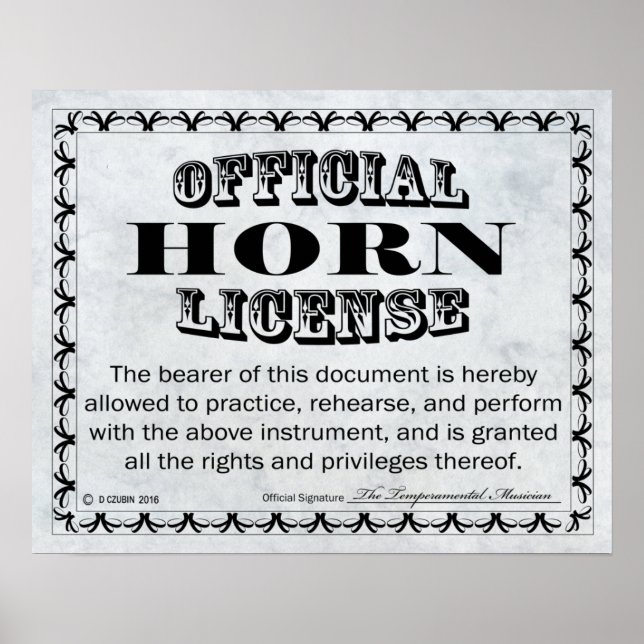 Póster Licencia de Horn (Frente)