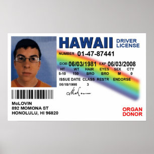 Póster Licencia de identificación falsa supermala