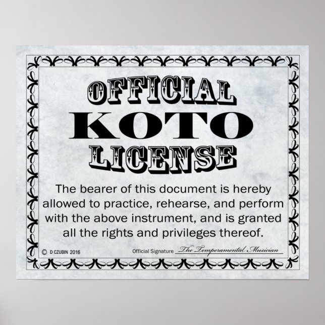 Póster Licencia de Koto (Frente)