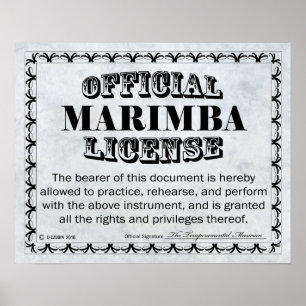 Póster Licencia de Marimba