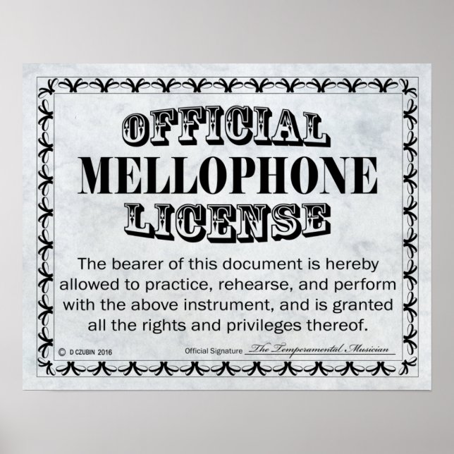 Póster Licencia de Mellophone (Frente)