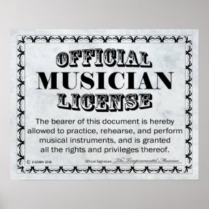 Póster Licencia de músico