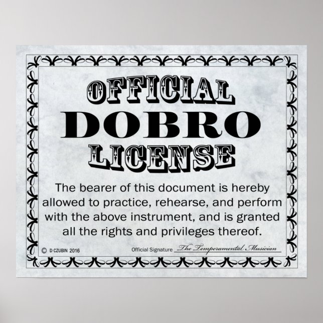 Póster Licencia Dobro (Frente)