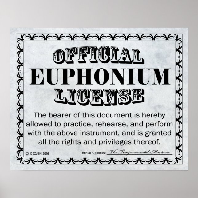 Póster Licencia Euphonium (Frente)