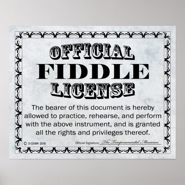 Póster Licencia Fiddle (Frente)