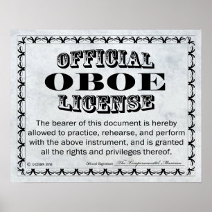 Póster Licencia Oboe