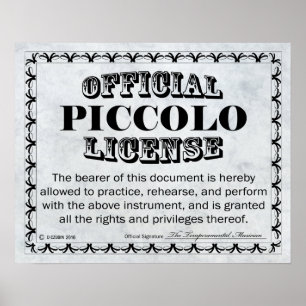 Póster Licencia Piccolo