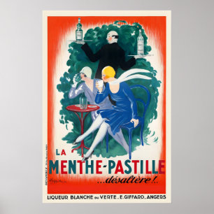 Póster Licor de Pastilla de Menta La Menthe Vintage Comid