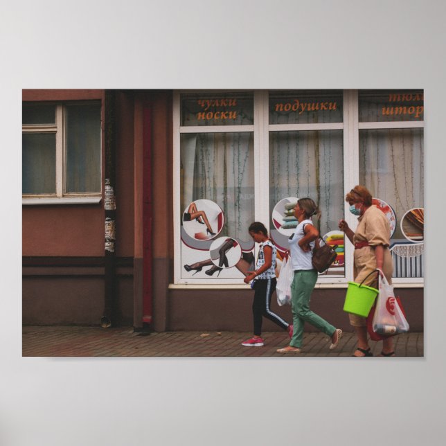 Póster Lida Belarus Architecture Street 3 Generaciones (Frente)