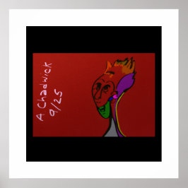 Póster Líder anciano alienígena de ciencia ficción