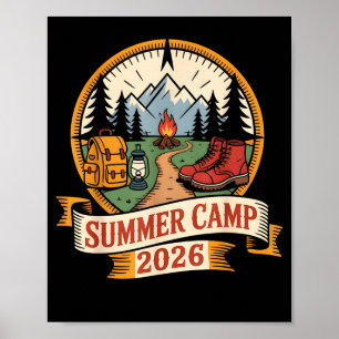 Póster Líder de campamento de verano retro 2026 anfitrión