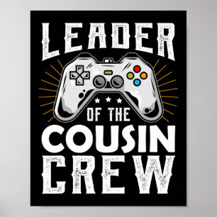 Póster Líder Del Equipo De Primos Niños Shirt Video Game