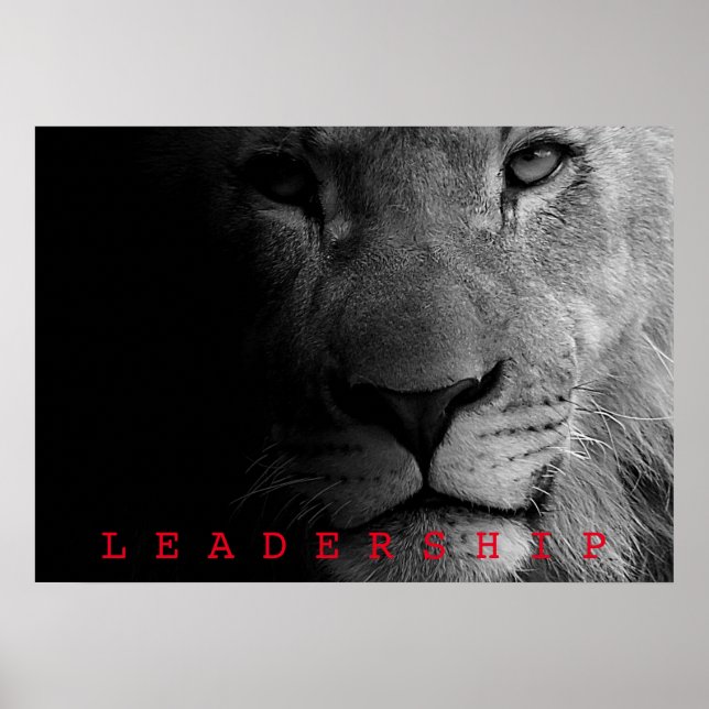 Póster Líder motivador blanco y negro Rey León (Frente)