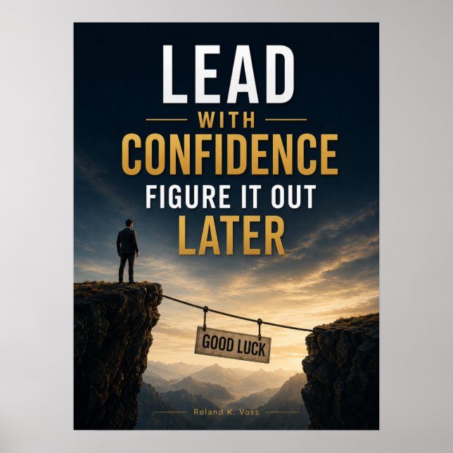 Póster Liderar con Confianza, Solucionar Después (Frente)