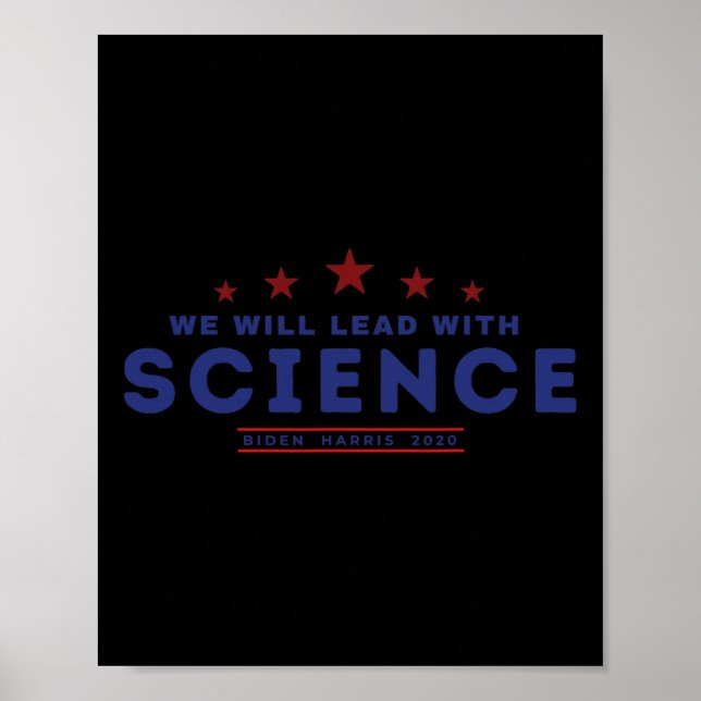 Póster Liderará Con El Científico Joe Biden Kamala Harris (Frente)