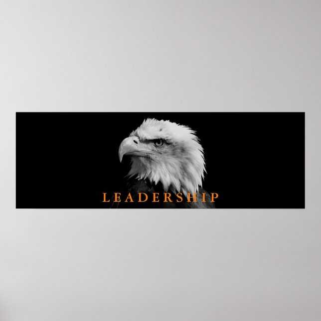 Póster Liderazgo de águila blanca y negra (Frente)