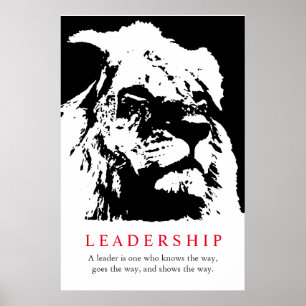 Póster Liderazgo Inspirador blanco negro