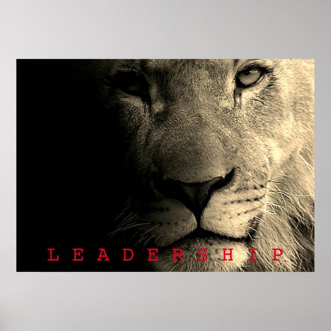 Póster Liderazgo motivacional en Sepia (Frente)