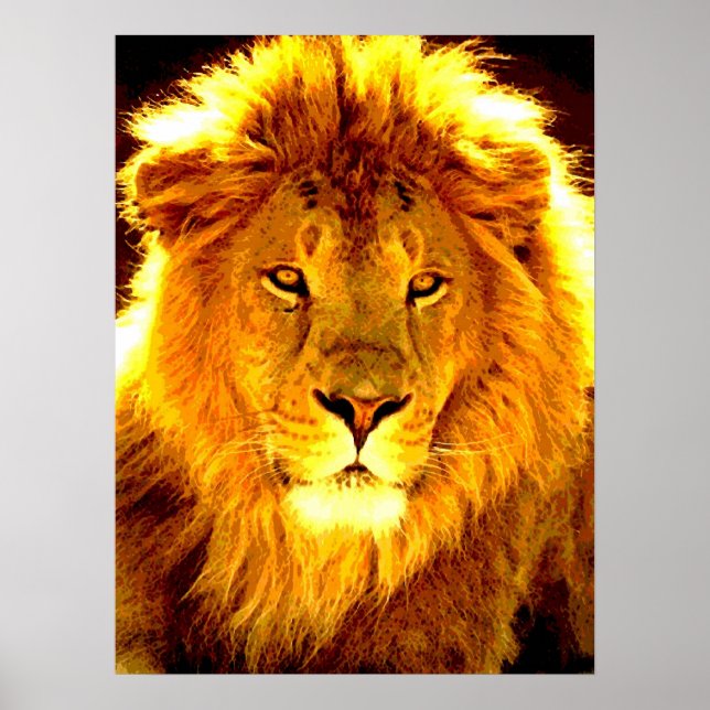 Póster Liderazgo motivacional Lion Pop Art Poster (Frente)