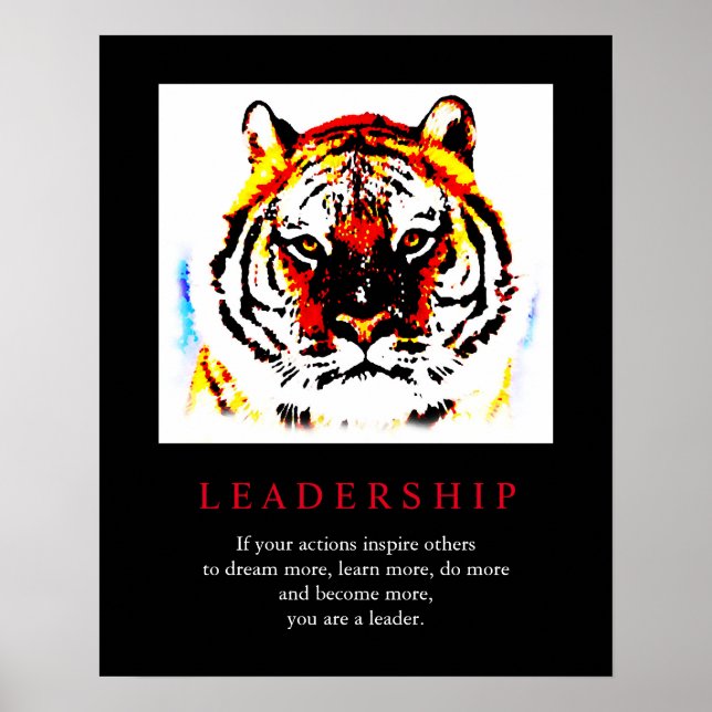 Póster Liderazgo motivacional Pop Art Tiger Poster (Frente)